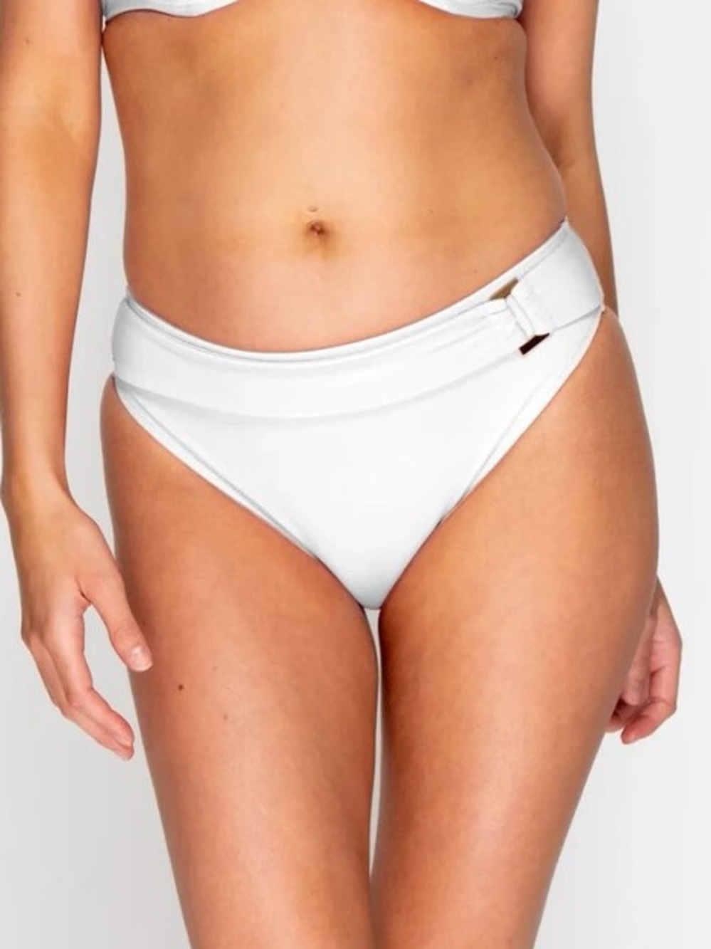 Miss Mandalay Boudoir Belted Bikini Bottom High Waist Ice White 2XL